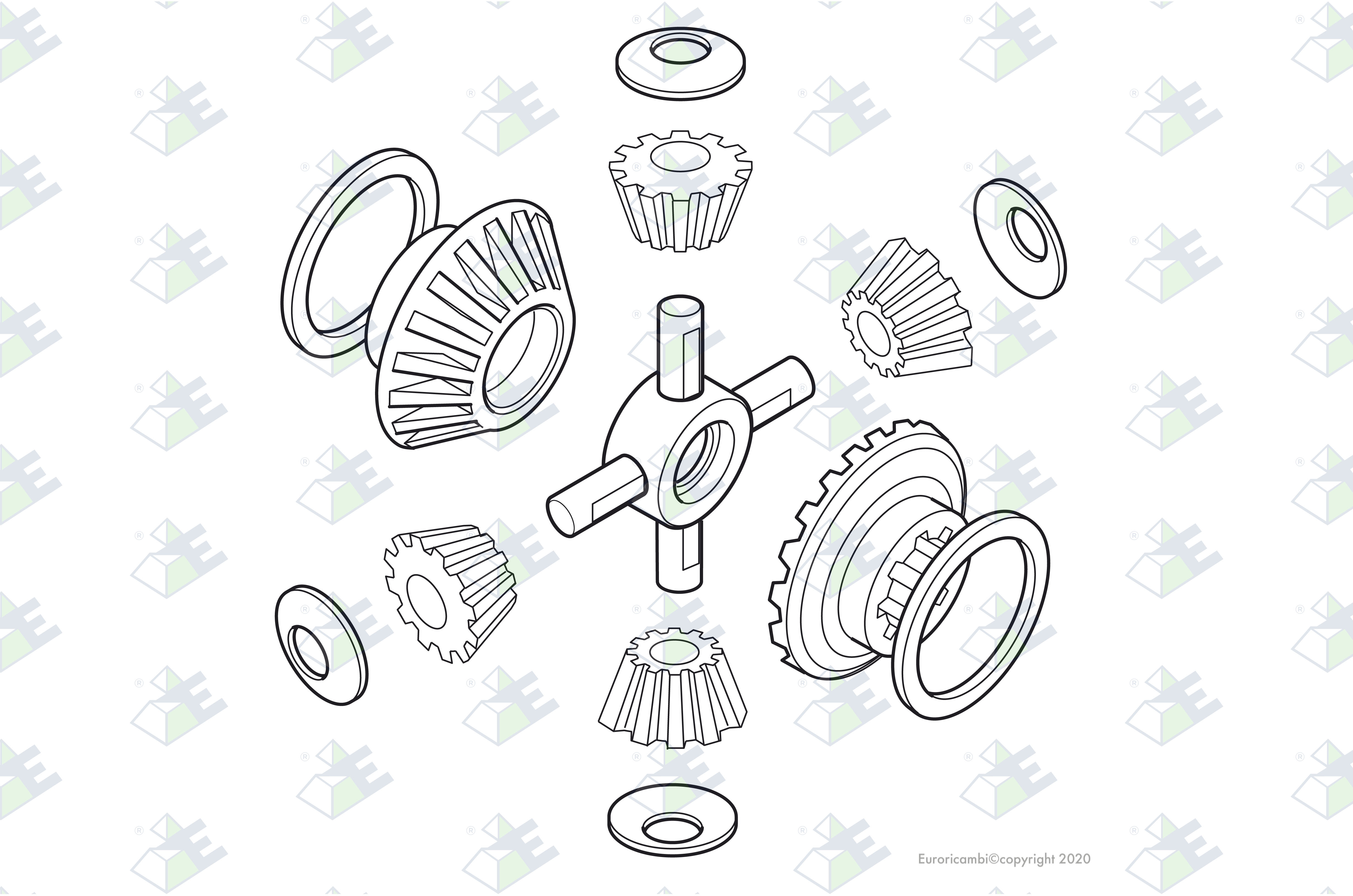DIFFERENTIAL GEAR KIT suitable to EUROTEC 18000096