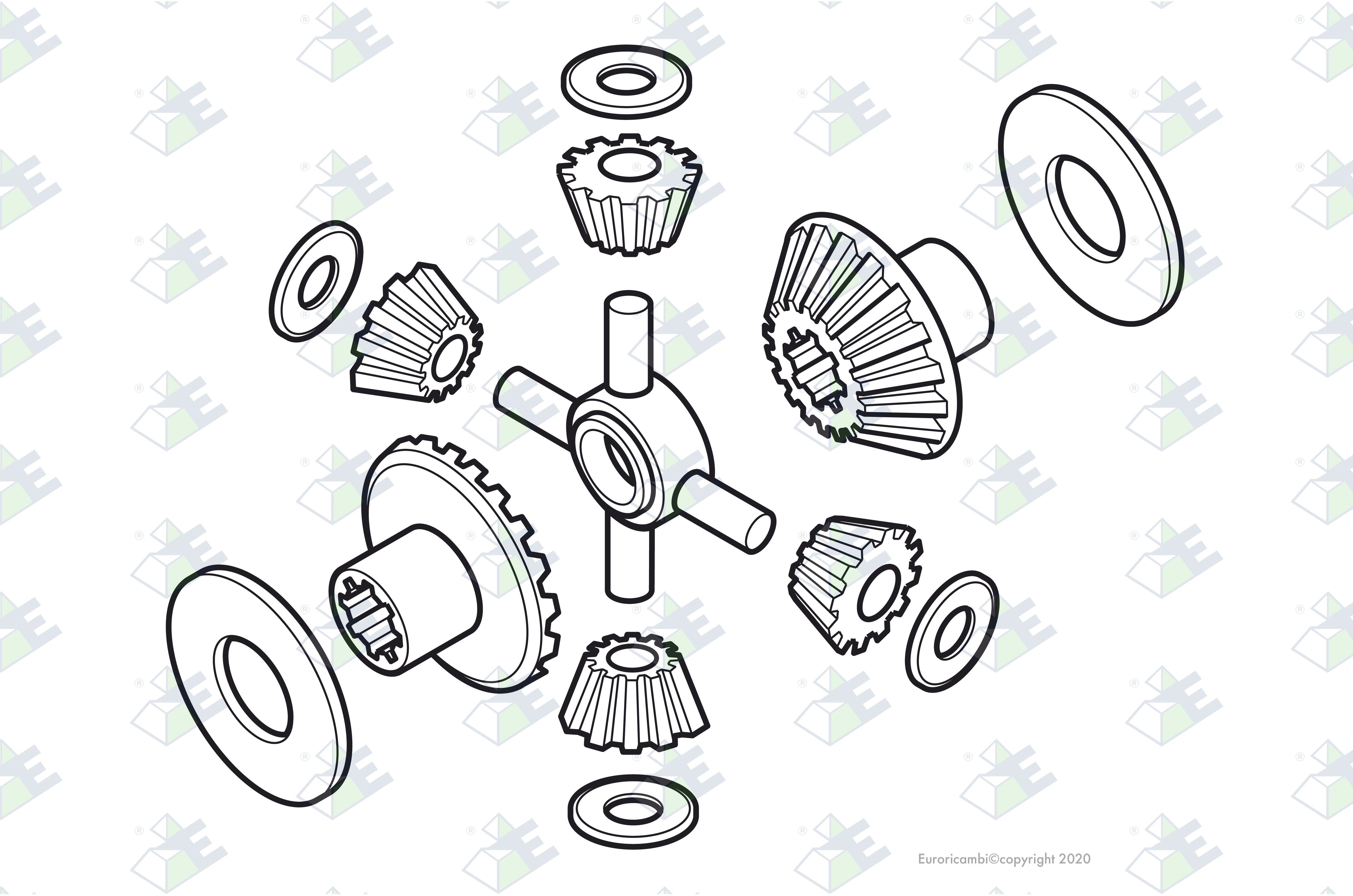 DIFFERENTIAL GEAR KIT suitable to EUROTEC 24000176