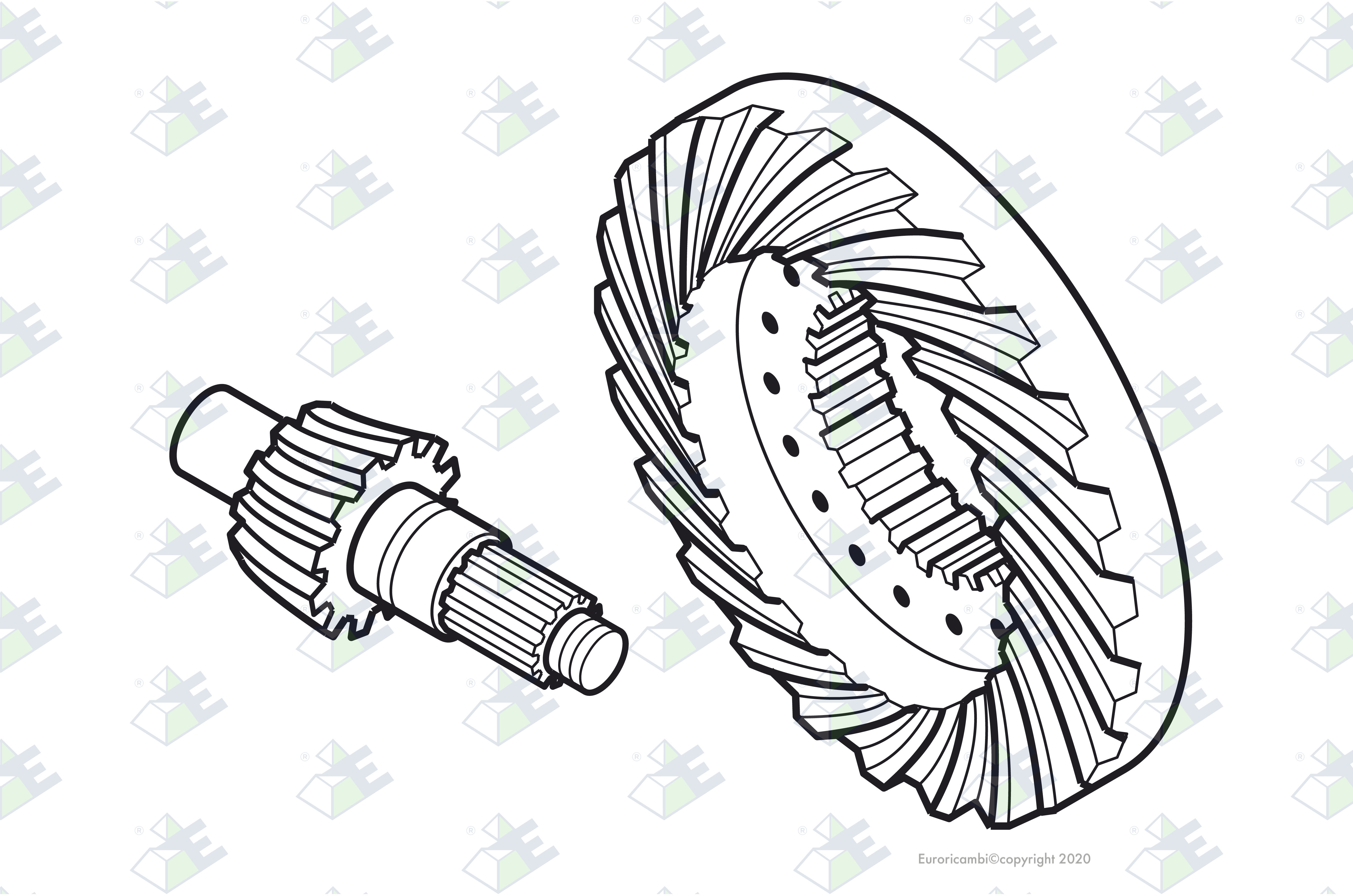 CROWN WHEEL/PINION 46:7 suitable to AM GEARS 66323