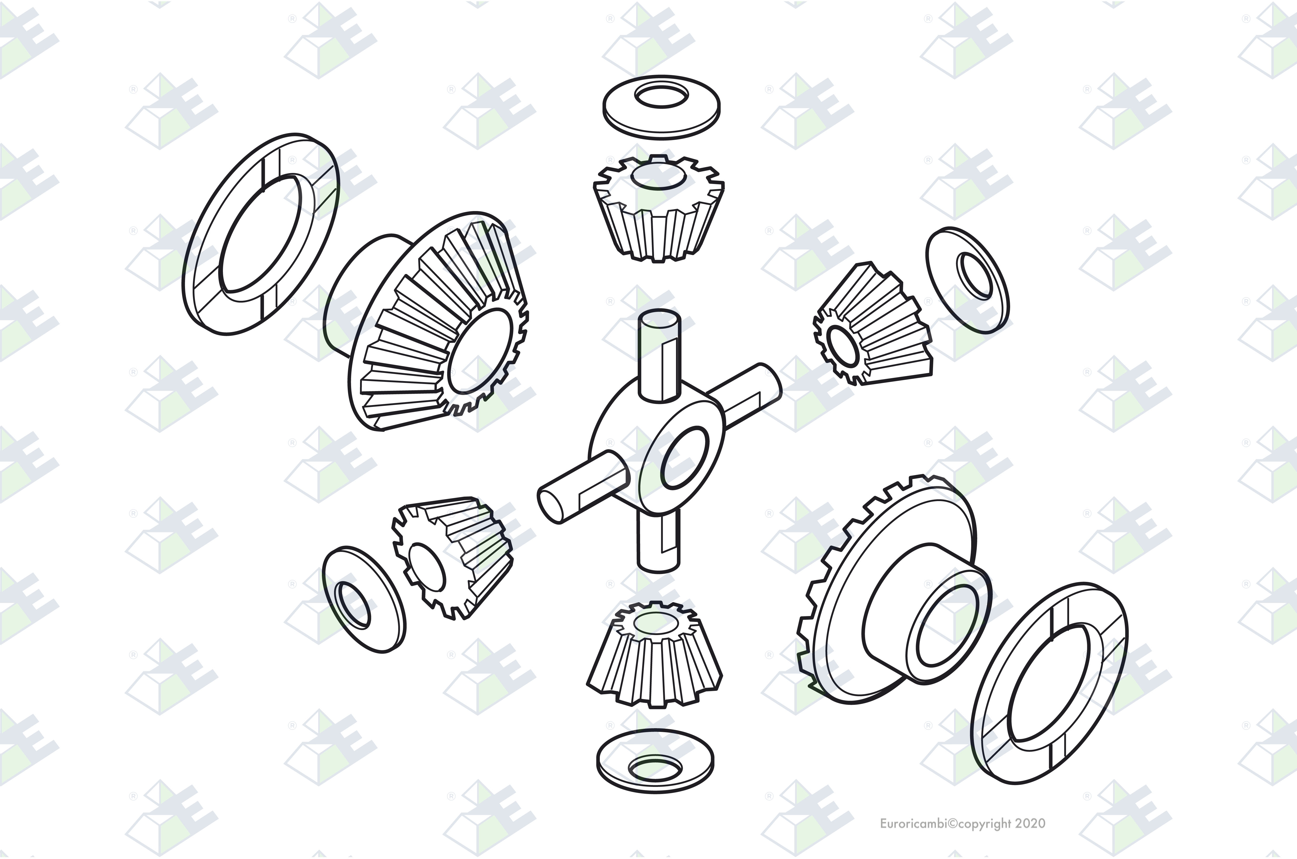 DIFFERENTIAL GEAR KIT suitable to EUROTEC 74002211